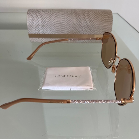 JIMMY CHOO MARILIA/G/SK Gold Nude Glitter Sunglasses main image 7